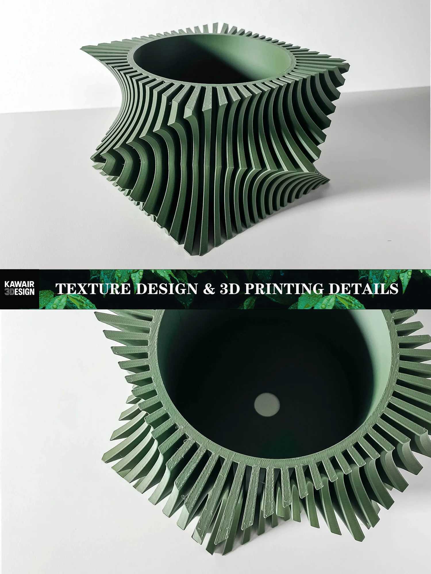 3D Printed Plant Pot Home Use Biodegradable Flower Pot Decorative Stripe Flower Pot Desktop Maceteras Decorations Interior C251017