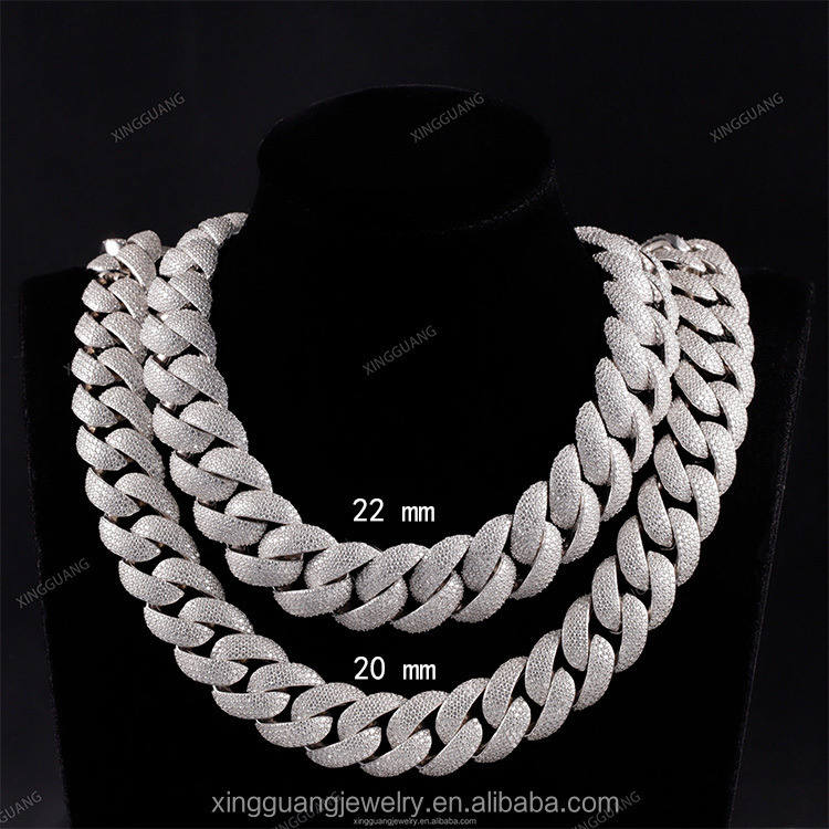 20MM 22MM Width Miami Big Heavy Cuban Necklace 925 Sterling Silver VVS Moissanite Hip Hop Jewelry Men Cuban Lidynamic Chain