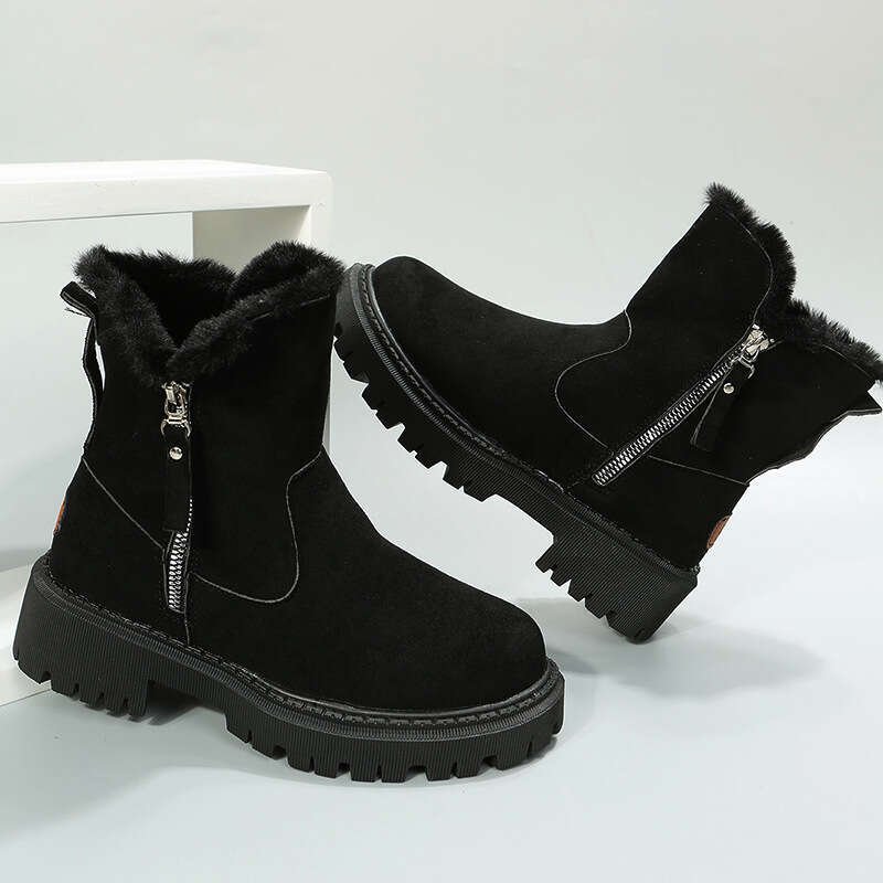 Large Size Snow Winter New Cashmere Women's Warm Boots Cotton Shoes