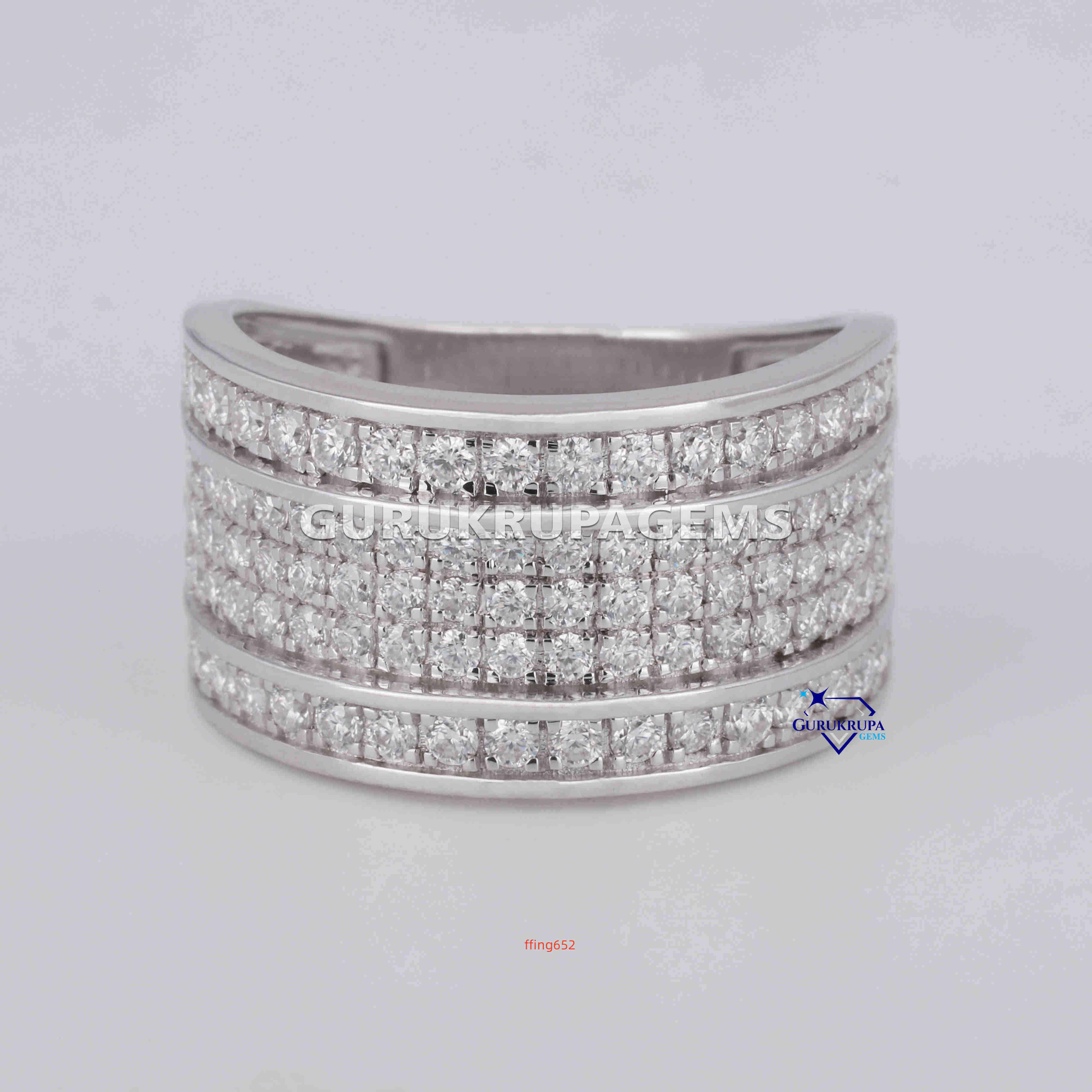 Fashionable Wholesale Prices Hip Hop Jewelry 925 Sterling Silver VVS Moissanite Diamond Iced Out Cuban Rings for Men