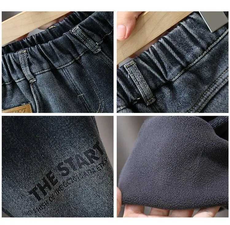 Autumn Winter Fleecelined Thickened PantsBoys Jeans New Style Korean Version Fashionable Casual Integrated Velvet For BoysT251017