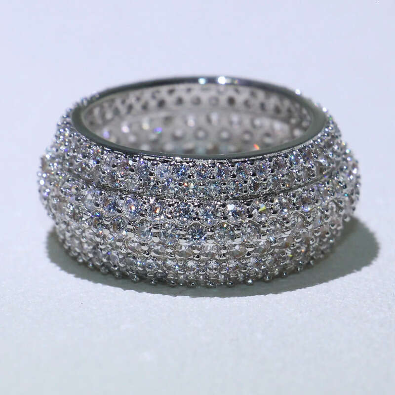 Victoria Wieck Sparkiling Jewelry Sterling Sier Full Pave White Sapphire CZ Dia Gemstones Women Wedding Circle Band Ring