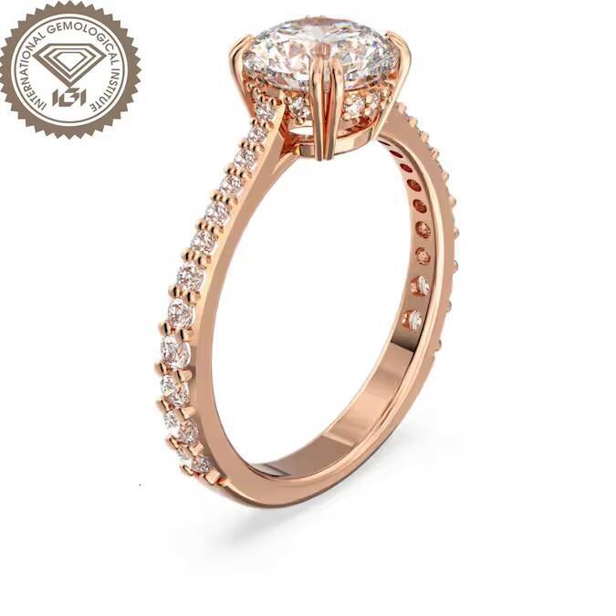 IGI Certified Fine Jewelry Ring DVS1 Round Cut 1ct Laboratory Grown Diamond Customizable Womens Wedding Ring Proposal Ring