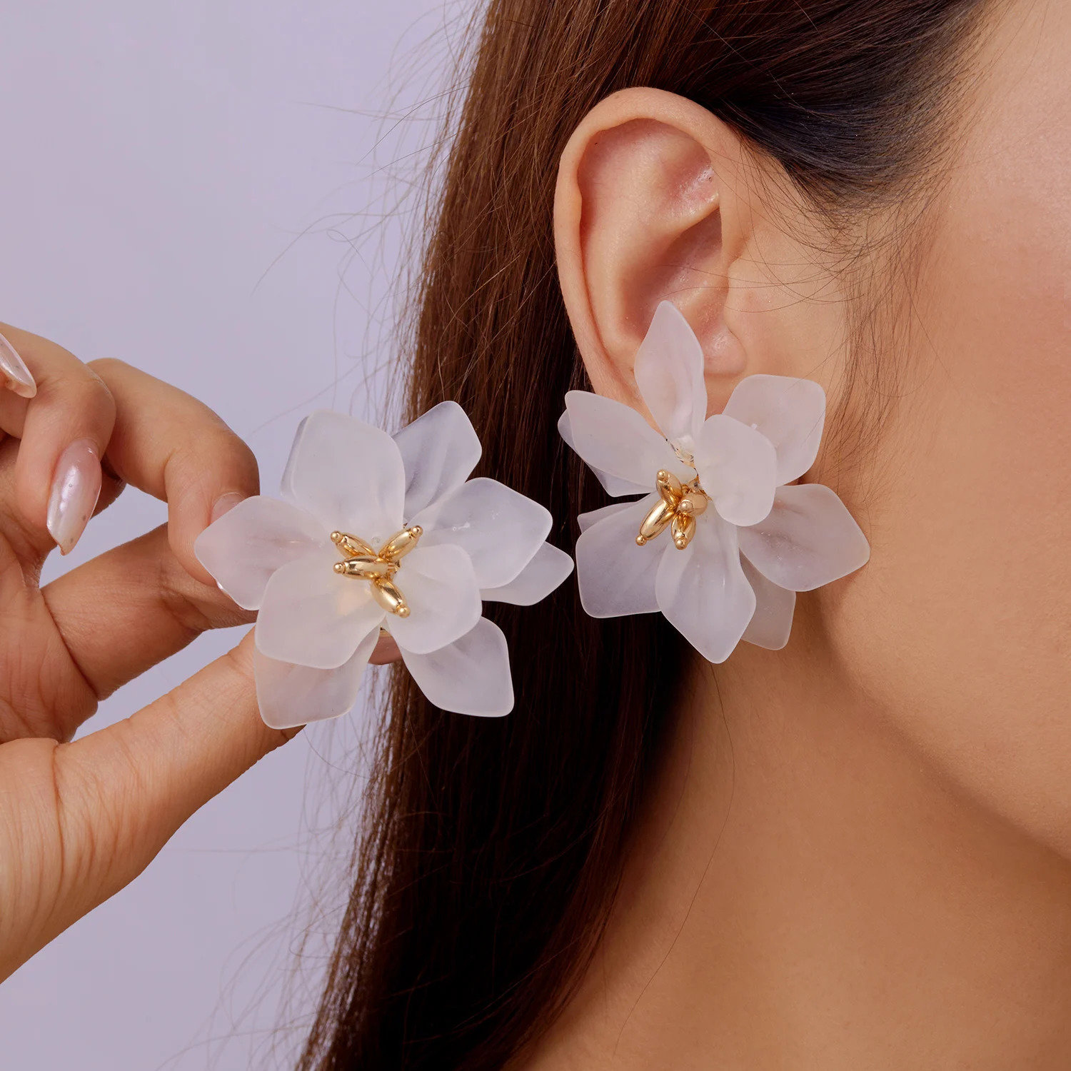 Bohemia Exaggerated Acrylic Big Flower Earrings for Women Green White Red Yellow Flowers Stud Earring Girl Party Wedding Jewelry 251016