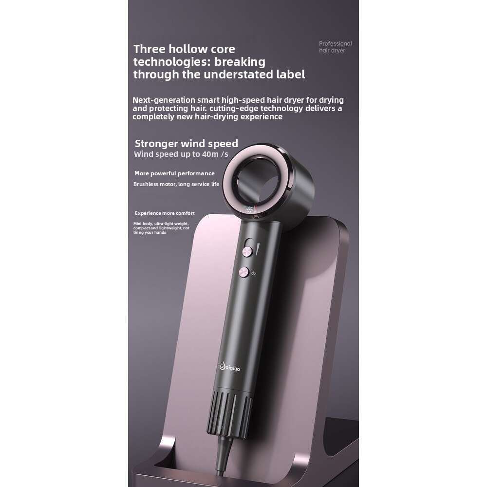 2025 Negative ion hair dryer with high speed and no blades High power silent and quick drying Portable, suitable for home and travel