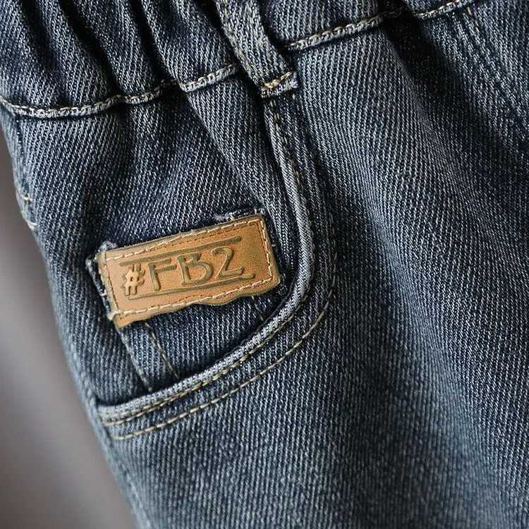 Autumn Winter Fleecelined Thickened PantsBoys Jeans New Style Korean Version Fashionable Casual Integrated Velvet For BoysT251017