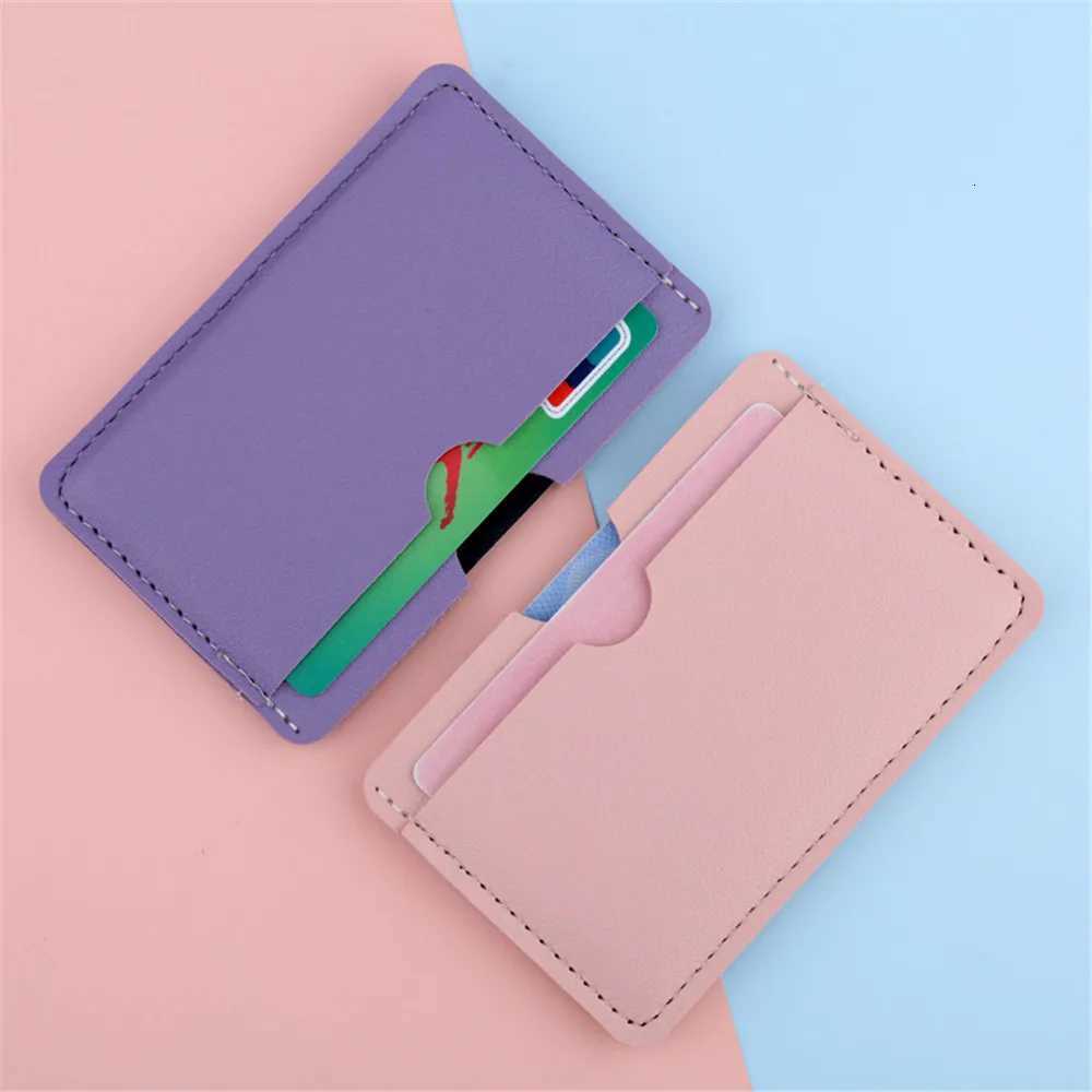 6 Color Mini PU Leather ID Card Holder Coin Purse Women Men Business Card Cover Bank Credit Card Box 3 Card Slot Slim Card CaseW251017