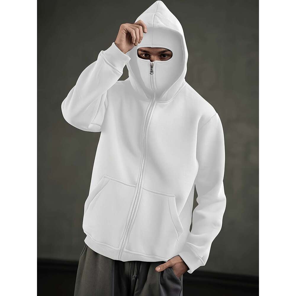 Men's Heavyweight Hooded Sweatshirt - Full-Zip Pullover Hoodie With Front Zipper Closure, Hine Washable Winter Hoodie, Wear, Sporty Style, Comfor