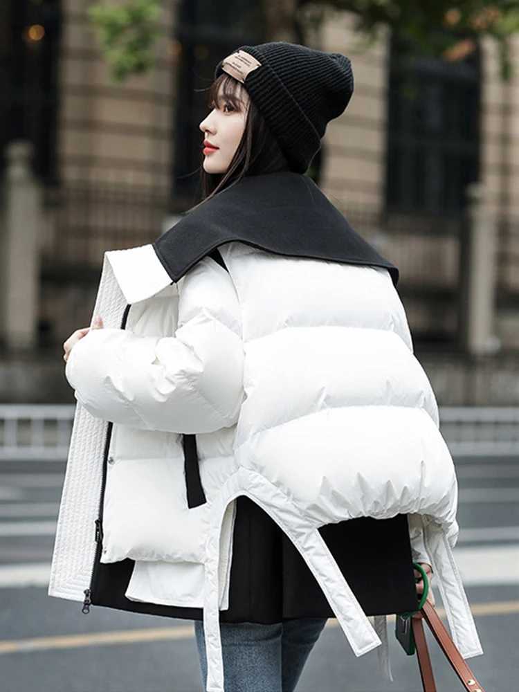 AmaxE 2024 Winter Snow Clothes Women Fashion Loose Warm Duck Down Jackets Ladies Casual Thicken Parkas Classic Coats W251016