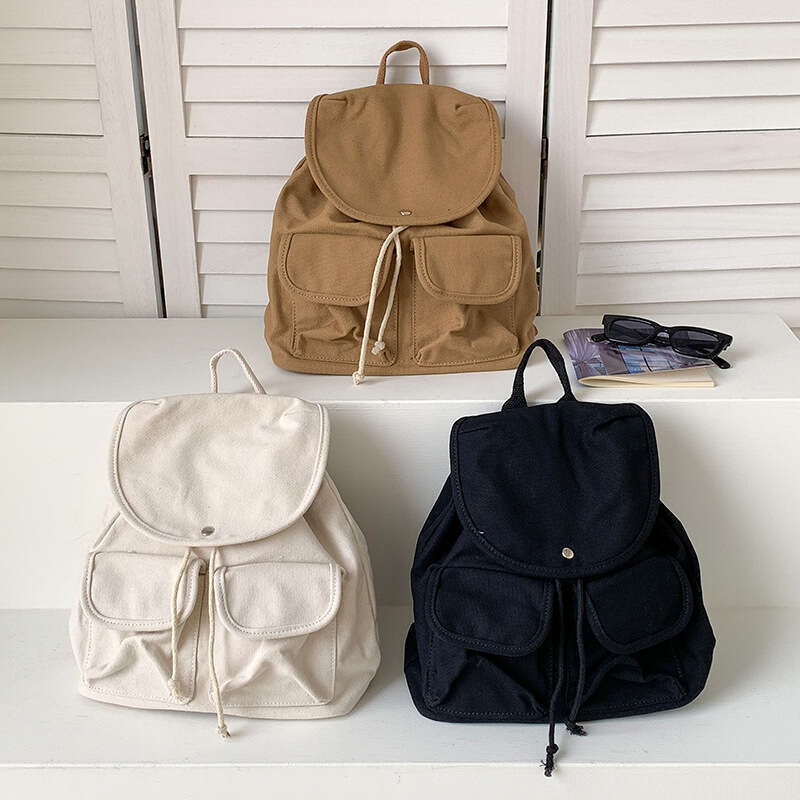 Harajuku Canvas For Women New Korean And Japanese Style Large Capacity Casual Student School Bag Simple Outdoor Backpack B5