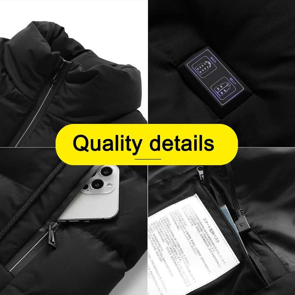 7111315 Areas Heated Jacket for Men Women Thermal Coat Intelligent USB Electric Heating Vest Winter Skiing Warm Heated Vest H251017