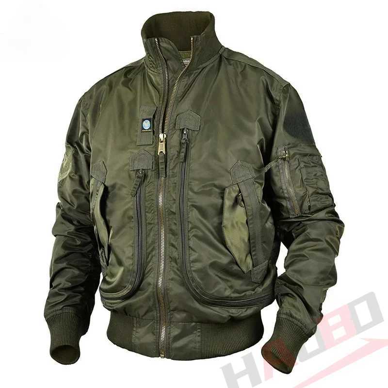 Multi Pocket Motorcycle Jacket Mens Hiking Outdoor Loose Pocket Baseball Suit Coat Mens Autumn Vintage Work Windproof Jacket J251017