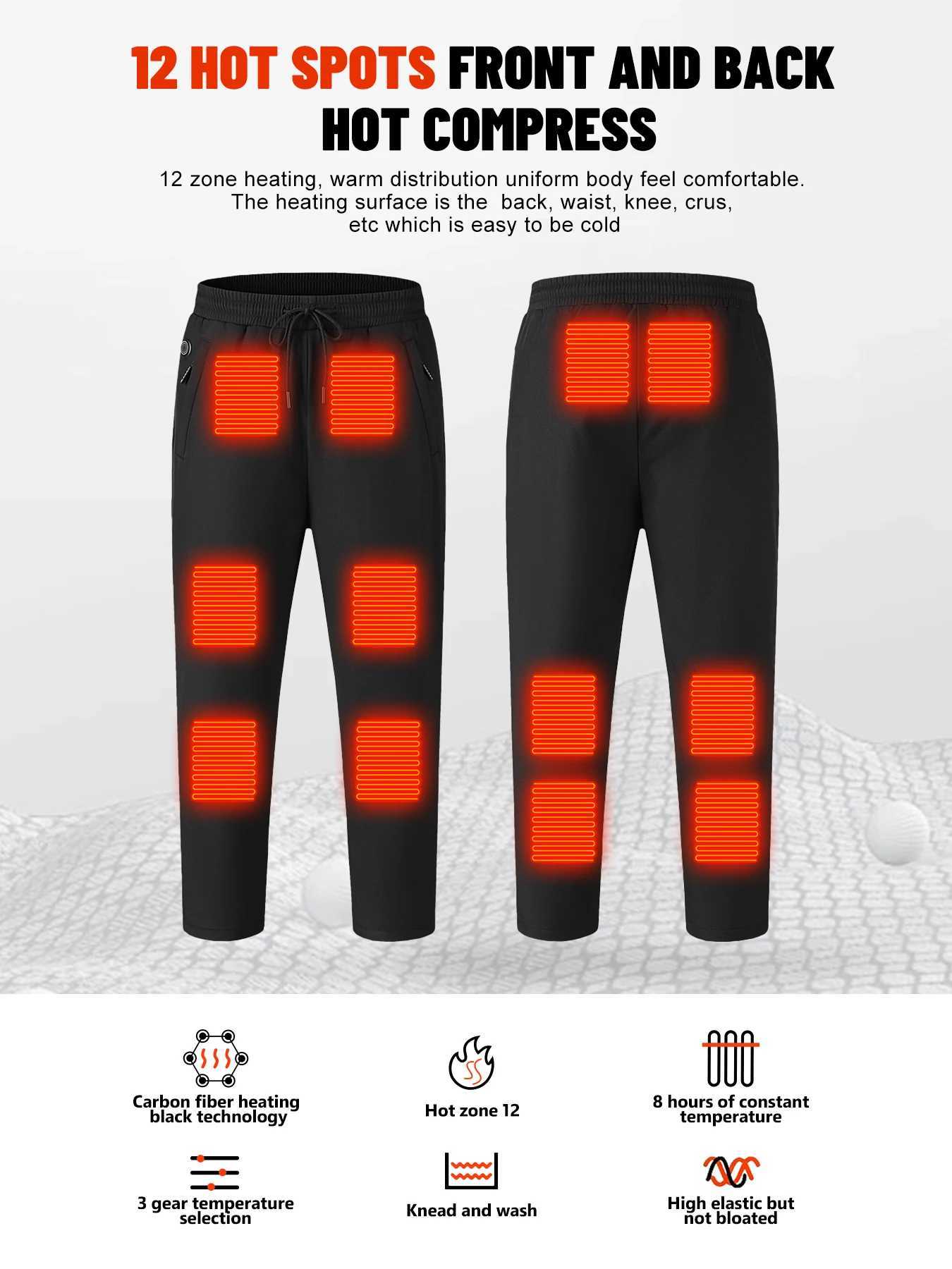 Heat Pants Winter Thermal Hiking Pants Heating Underwear USB Electric Heat Pants Ski Wear Heater Sports Thermal Pants H251017
