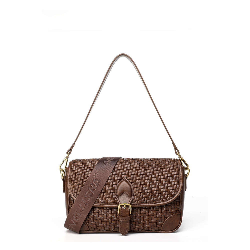 New Niche Handwoven Baguette Bag for Women, Commuting Versatile Single Shoulder Crossbody Small Square Bag, Fashionable Handbag