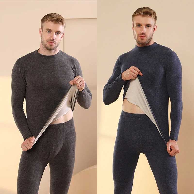 Autumn Winter New Mens Cashmere Silk Soft Comfortable Warm Underwear With Thickened Plush Set For Men Women Thermal Clothing H251017