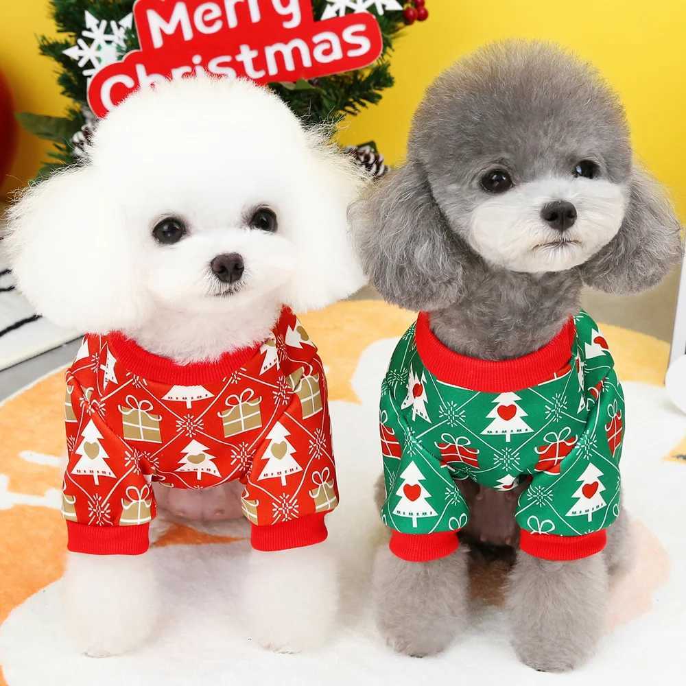 Puppy Dog Christmas Clothes Soft Pet Cat Clothes Tshirt Cute Christmas New Year Pet Clothing Vest For Pug Warm Clothes CostumeW251017