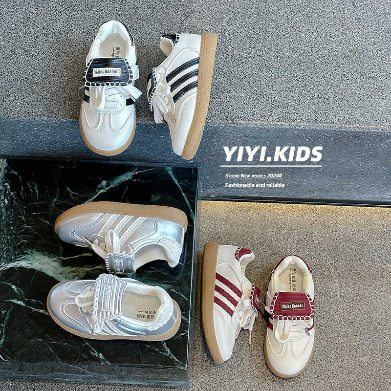 Children's sports shoes 2025 spring new leather surface casual Forrest Gump shoes versatile running shoes for boys and girls L251017