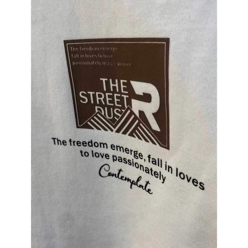 Casual round neck sweatshirt men in spring and autumn 2025 trendy loose fit sportswear drawstring printed long sleeved top Z251017