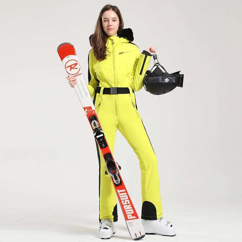 Gsou Women's Winter Snow Jumpsuit One Piece Ski Suit Thermal Thicken Waterproof Windproof Outdoor Sportswear For Snowboarding