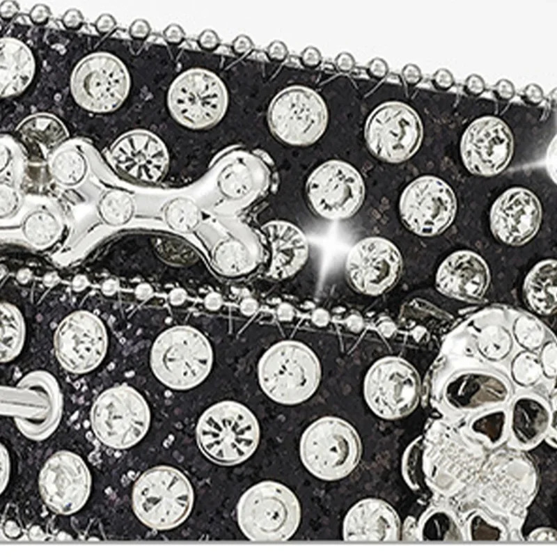 Skull Pile Rhinestone Punk Belts Men Women Coral Rhinestone Gothic Y2K Spice Girls Rock Hip Hop Belt Jeans Decoration Nightclub 251010