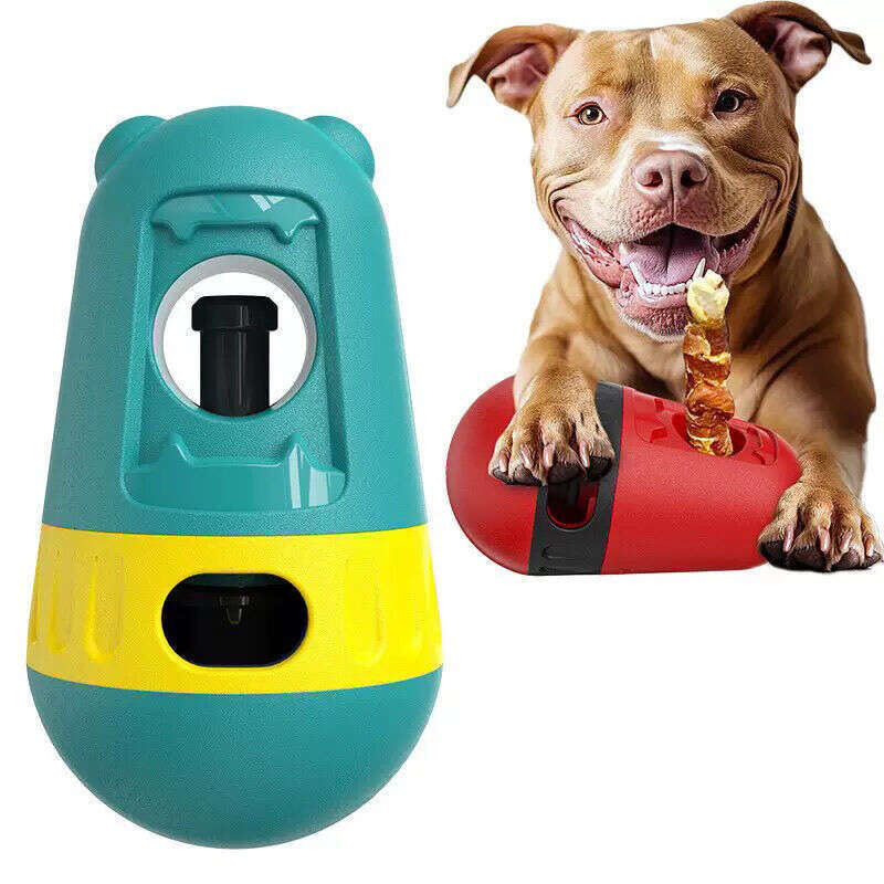 Bully Stick Holder Slow Feeder Ball Food Dispensing Toy for Small Medium Dogs Irregular Rolling Dog Toys