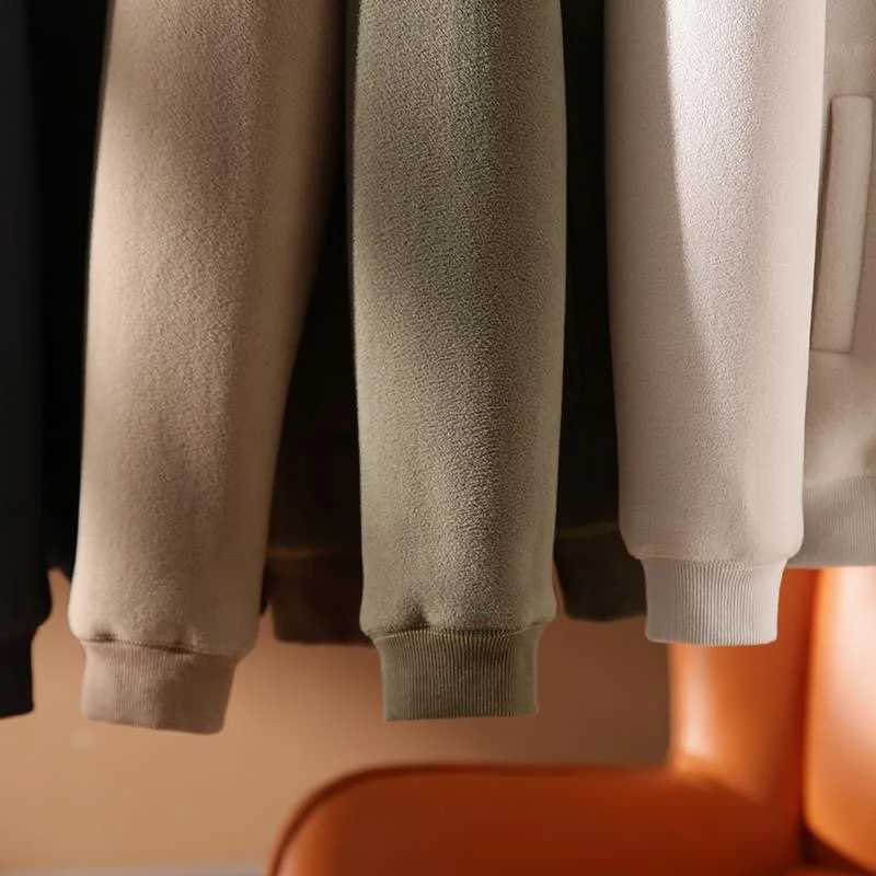 Mens Polar Fleece Coat Lambswool Baseball Collar Button Thermal Sweatshirts Bomber Jacket Windproof Outdoor Comfortable Jackets J251017