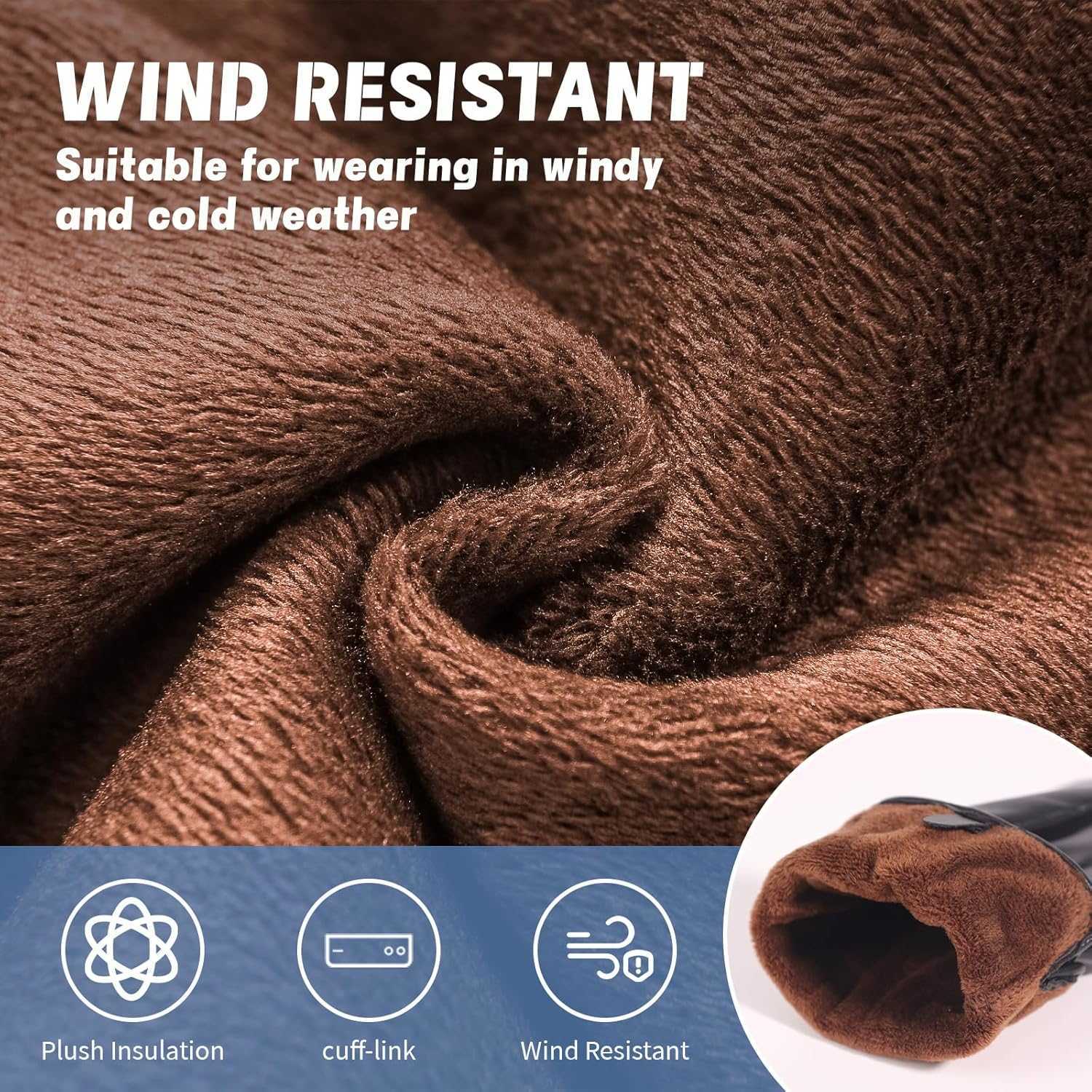 Winter Leather Gloves for Men Plush Lined Mens PU Gloves With Fullhand Touchscreen Mens Winter Gloves Z251017