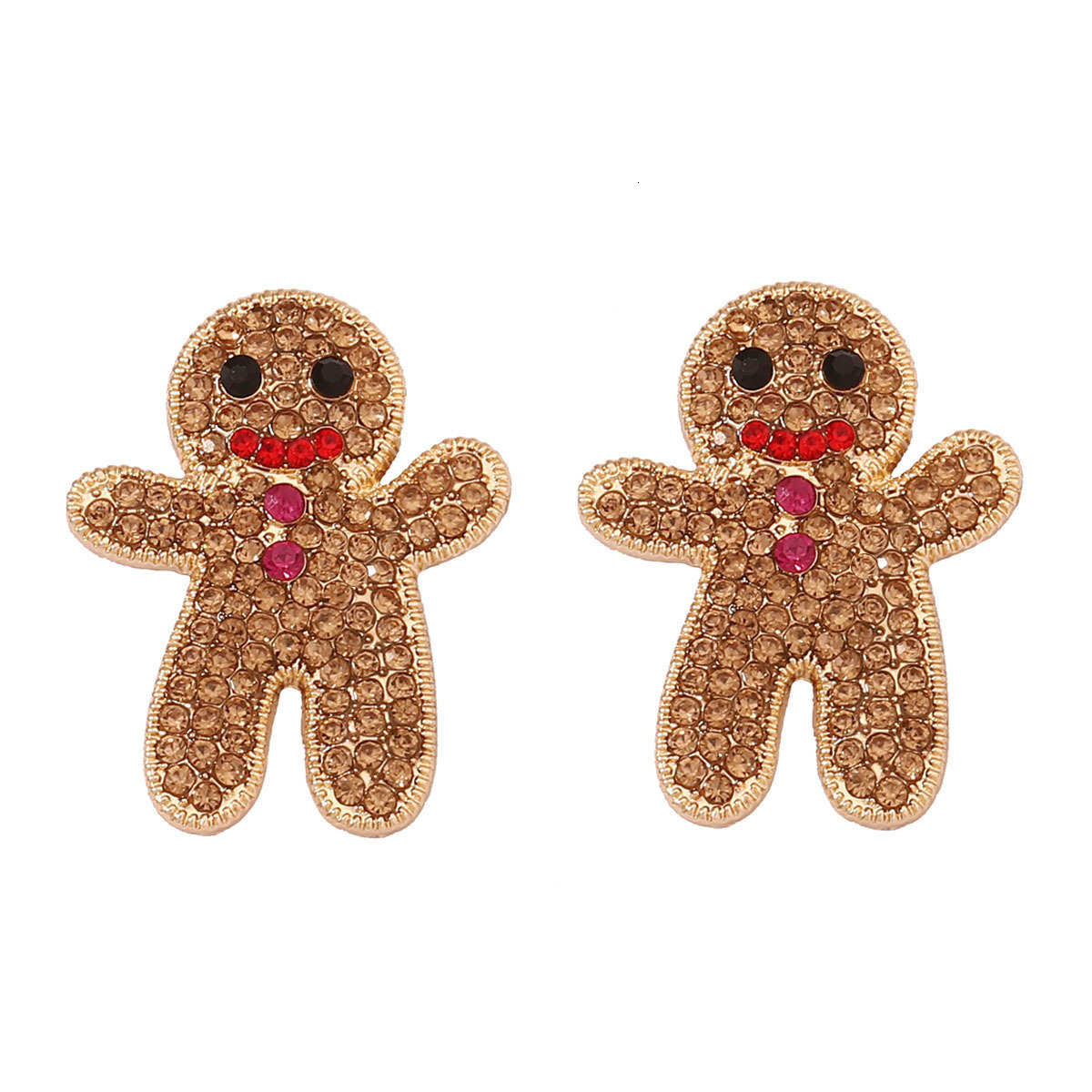 Designer earrings Personality Temperament Fashion Cartoon Halloween Gingerbread Alloy Inlaid Rhinestone Earrings luxury earrings
