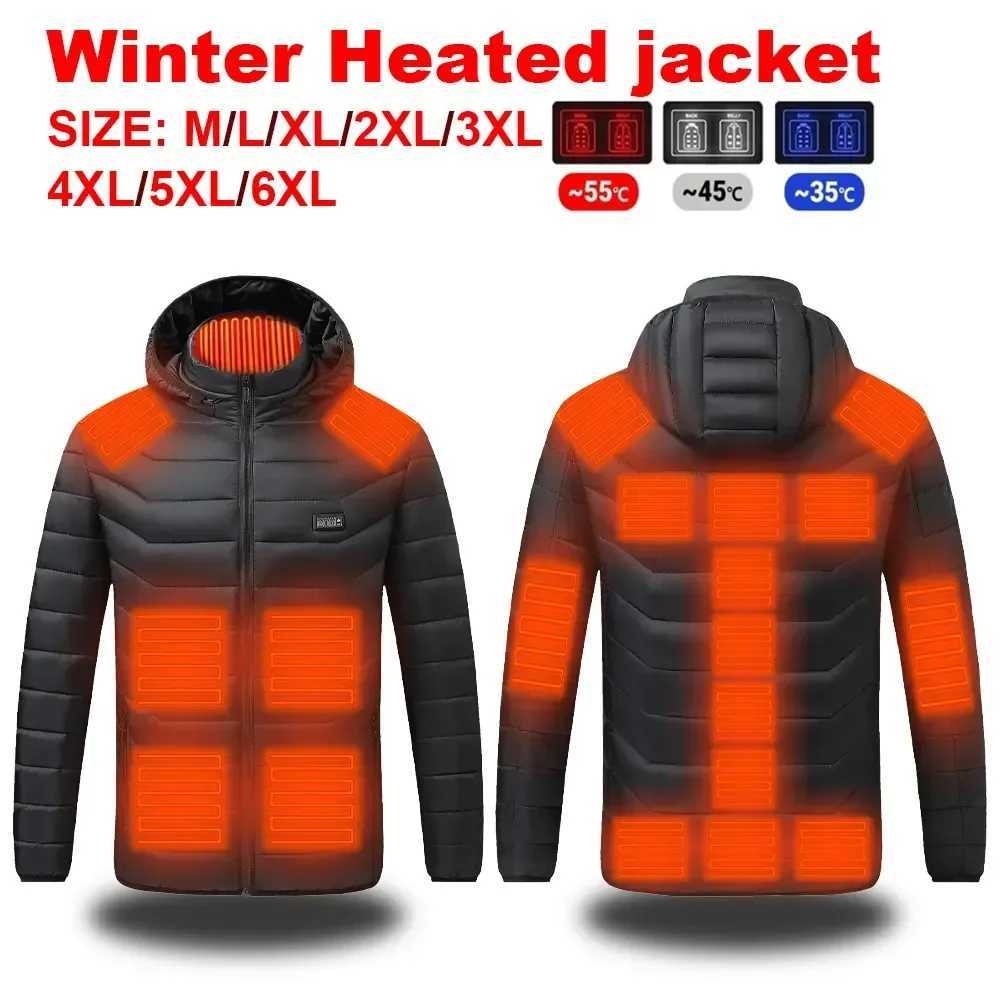 919 Zone Heated Jacket USB Intelligent Dual Control Switch Heated Jacket Mens Womens Warm Cotton Jacket with Removable Hood H251017