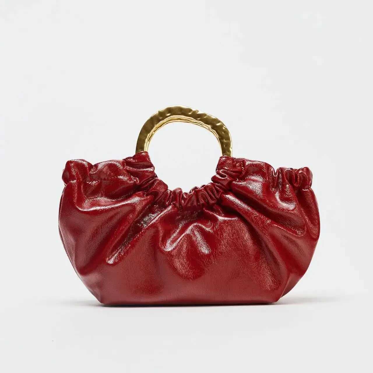 RUCHED HANDBAG Fashionable Metal Handle Clutchs Womens Handbags Luxury Design Crossbody Bag Small Totes for Ladies Z251017