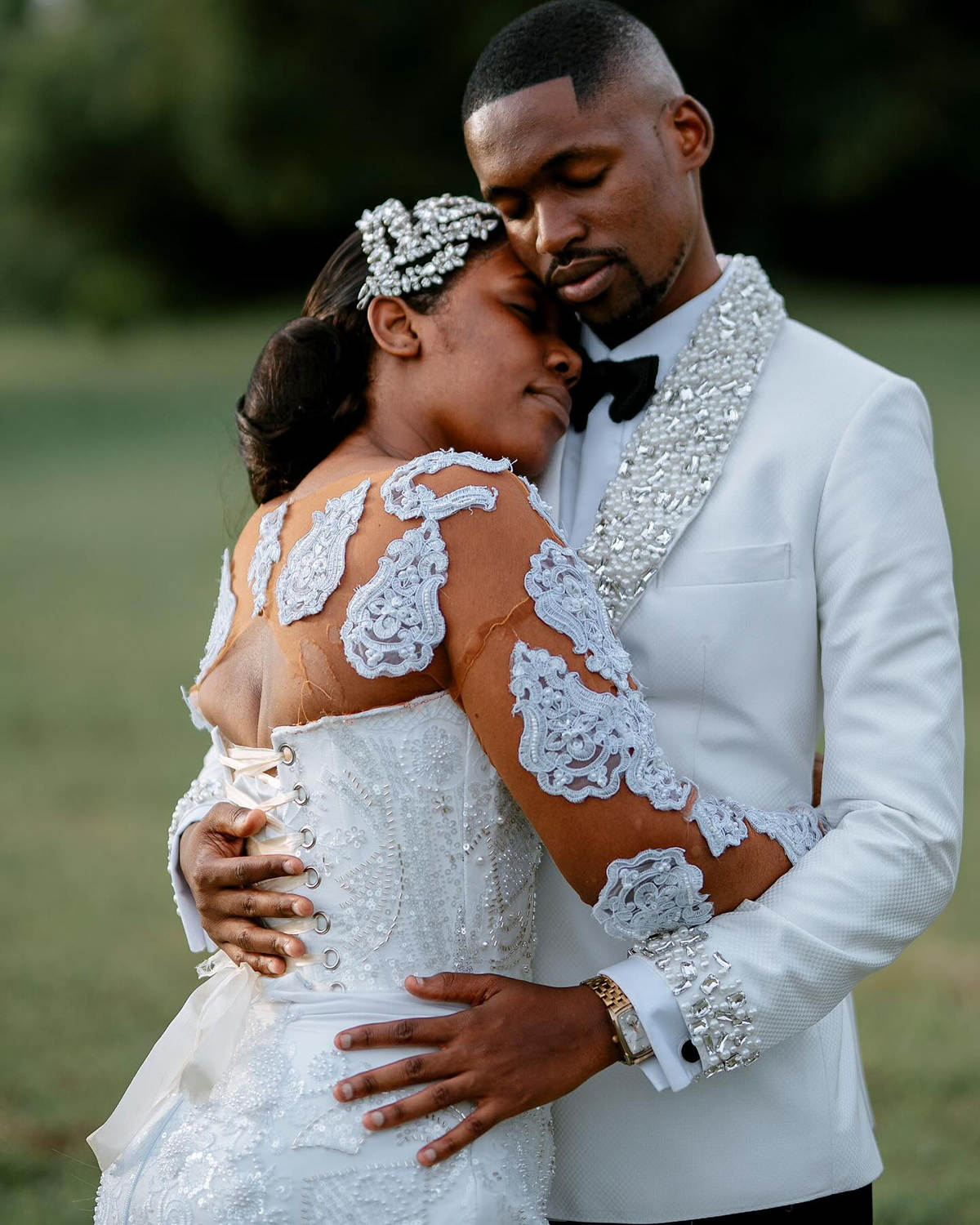 White Men Wedding Tuxedos 2 Pieces Big Pearls Beading Business Mens Pants Suits Guest Formal Wear