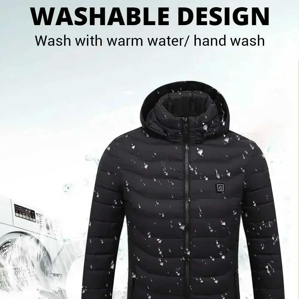 21 Areas Heated Jacket Men Warm Vest USB Self Heating Jacket Women Heated Coat Ski Camping Hiking Winter Cotton Clothes Washed H251017