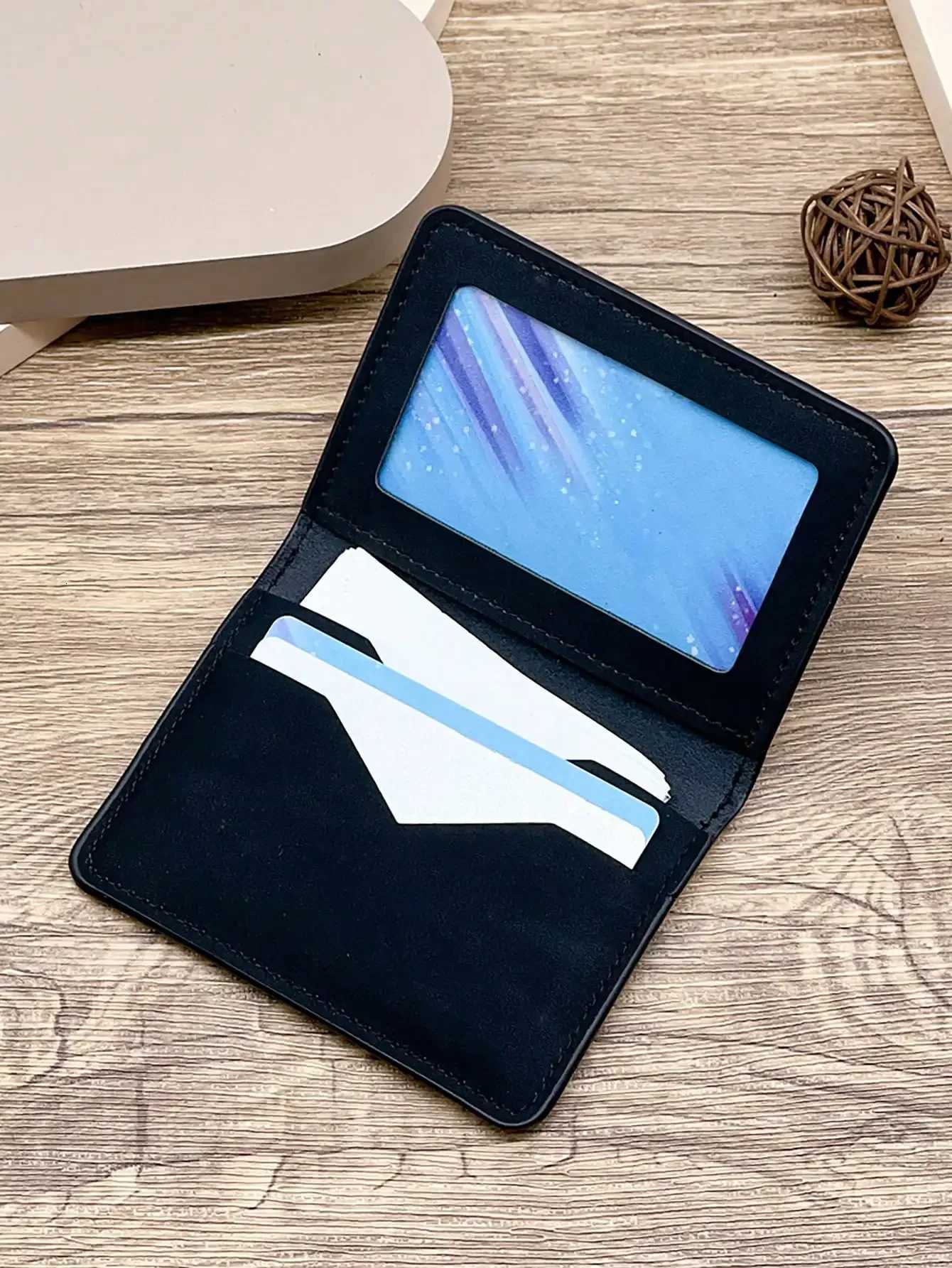 Mens Slim Black Card Holder Wallet Stylish and Minimalist Business Card Case for College Students New Credit Card HolderW251017