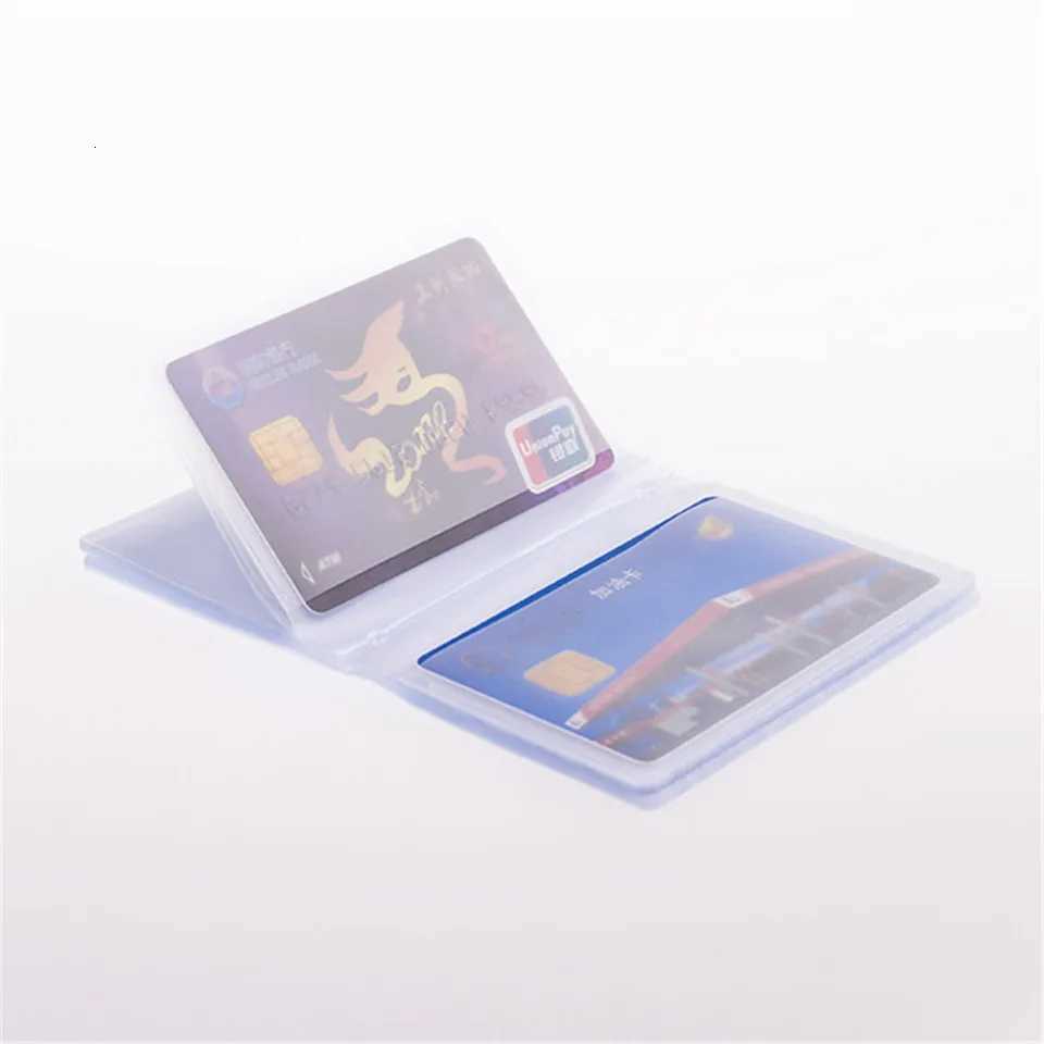 1pc Cute Semi Transparent Card Holder Inside Bags PVC Folded Credit Card Pockets Plastic Card Holder Inner Pages Office SuppliesW251017