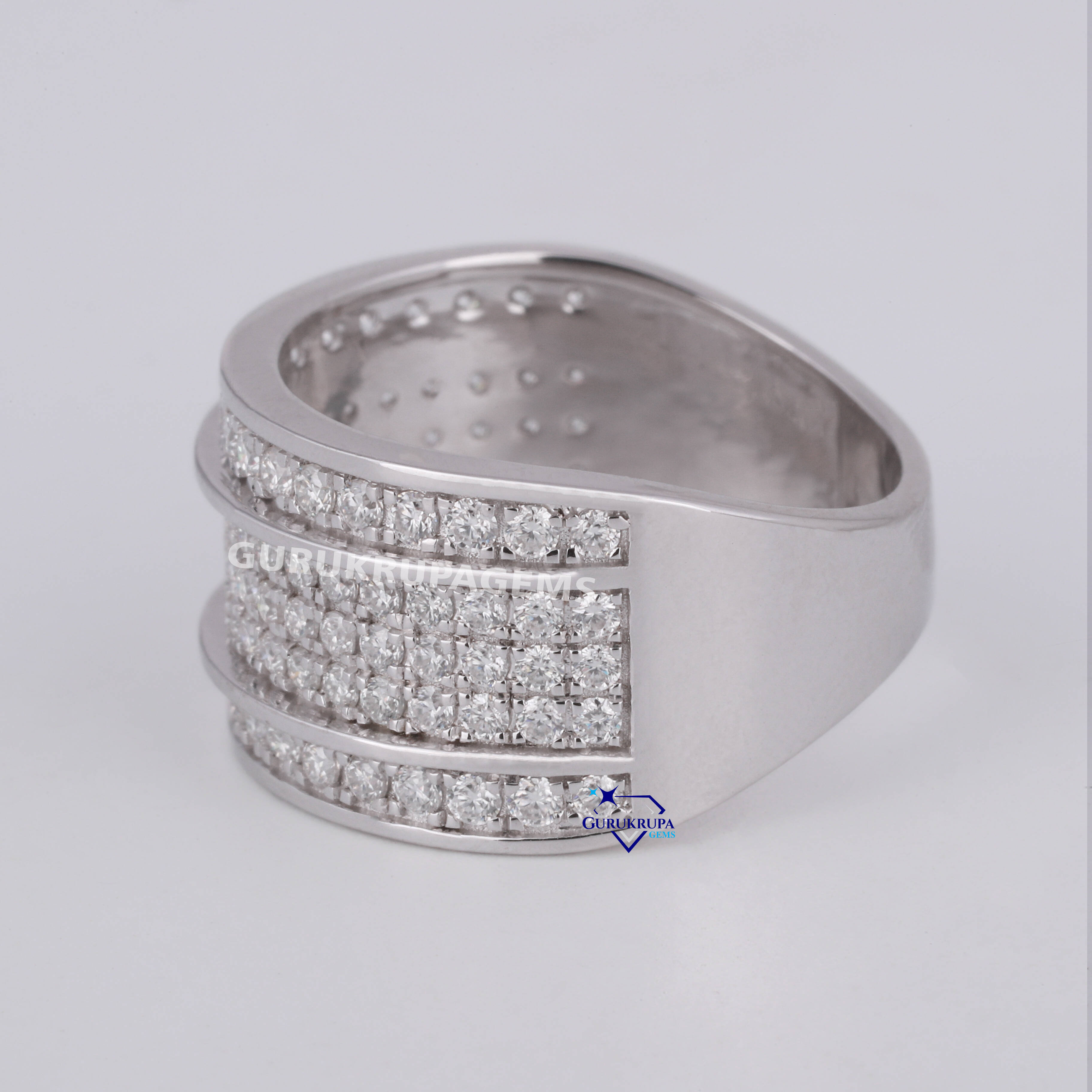 Fashionable Wholesale Prices Hip Hop Jewelry 925 Sterling Silver VVS Moissanite Diamond Iced Out Cuban Rings for Men