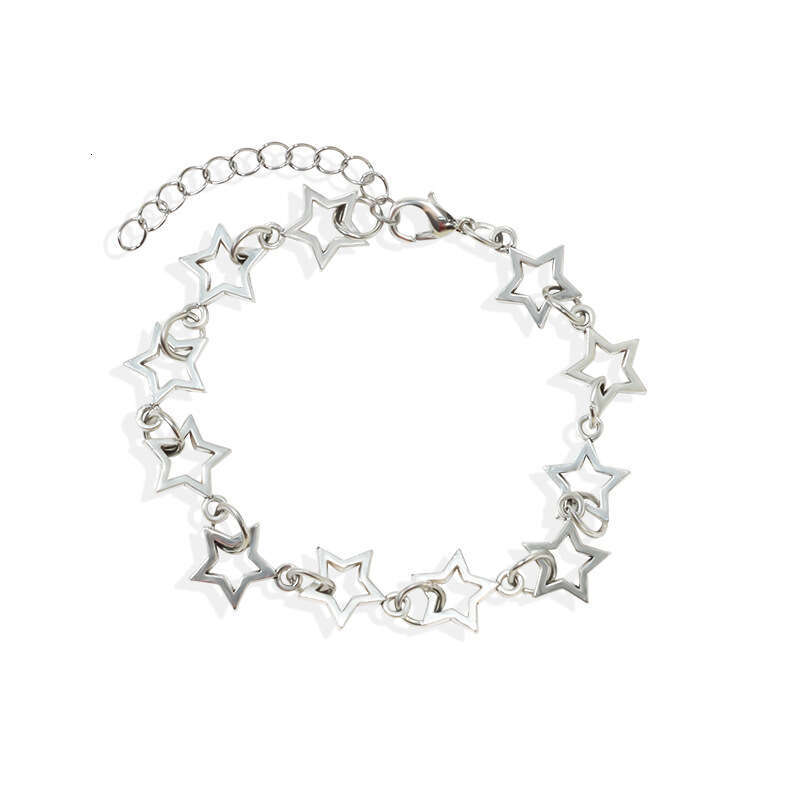 Hollow Star Link Bracelet Hollow Five-Pointed Unisex Fashion Star Shape DIY Jewelry Gothic Alloy Bracelet