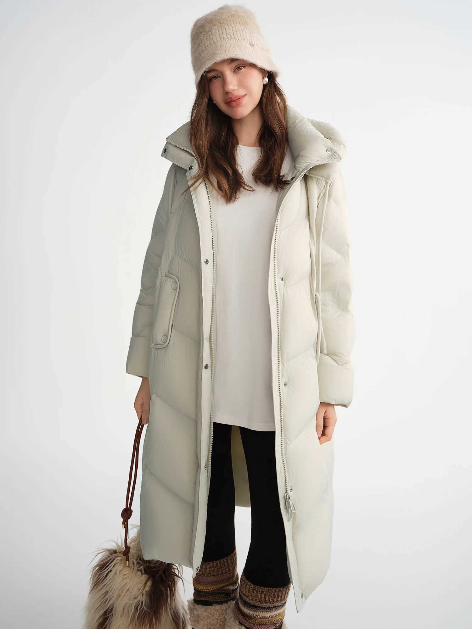 DUSHU Women Cozy Warm Bread Standing Collar Hooded Down Jacket Winter 2025 NewTriple Protection Short Long Versions Available W251016