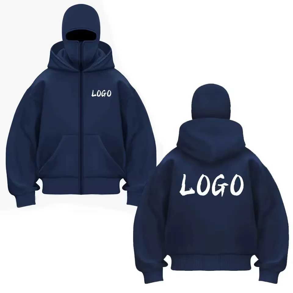 DIY pattern customized sportswear autumn warm hooded masked sweatshirt solid color casual hoodie fashion parade Z251017