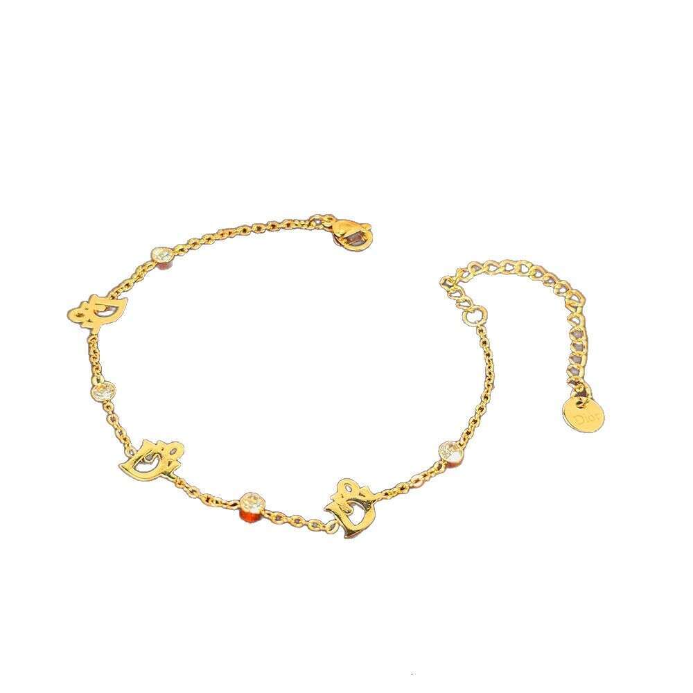 Non-Fading Titanium for Women New gold Stainless Steel D Letter Bracelet with High-End Feel