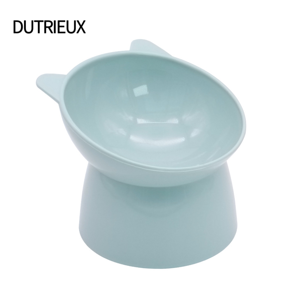 K3236 Elevated neck-protecting pet bowl with anti-tip bevel design. Large capacity cat and dog food bowl for cervical vertebrae protection.