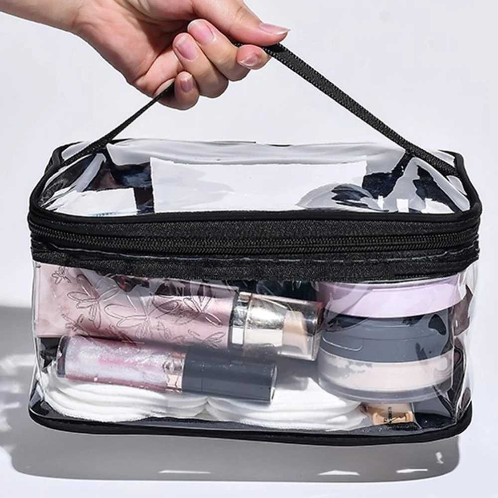 Handheld Plastic Transparent Cosmetic Bag Toy Storage Bag Large Capacity Puzzle Block Organizer PVC Storage Bags Outdoor Travel W251017