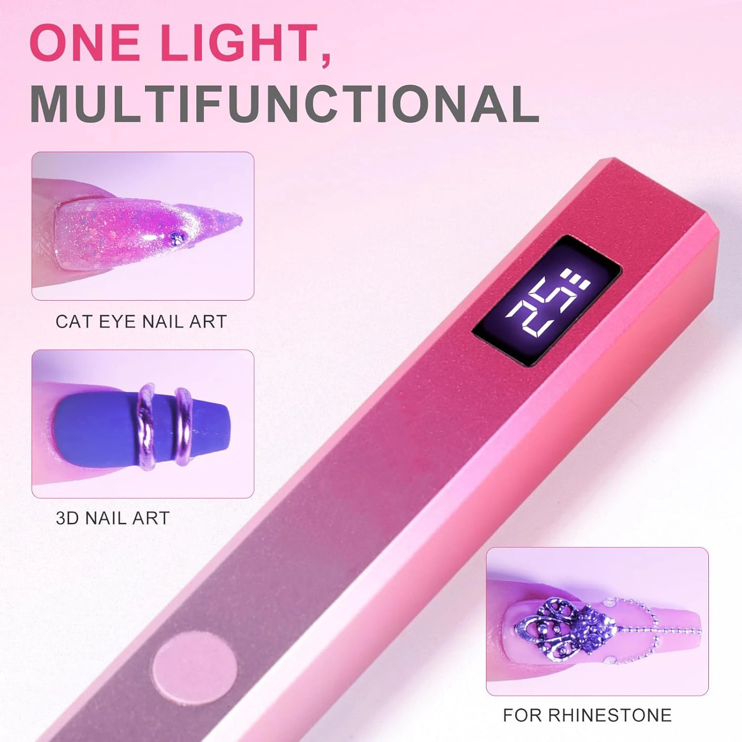 Handheld Nail Art LED Lamp 8Second Quick Dry Metal Mini Portable Rechargeable Nail Cure Lamp for Gel Polish Manicure 251014