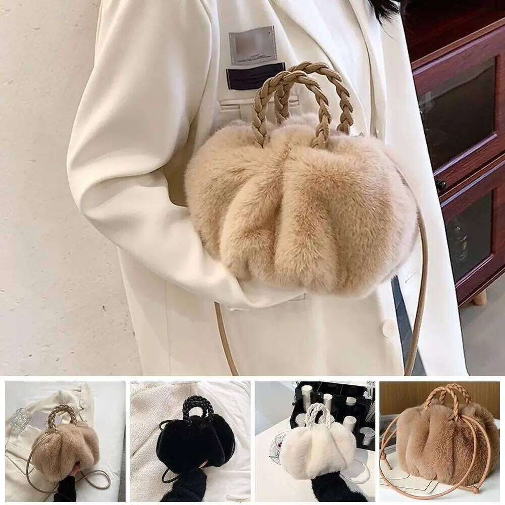 Cute Pumpkin 2025 Autumn And Winter New Fashion Cloud Crossbody Bag Niche Design Sweet Girl Handbag