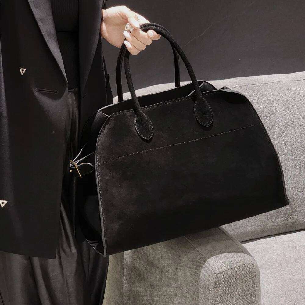 High Quality Autumn Winter New Matte Suede Tote Large Capacity Commuter Casual Portable Shoulder Genuine Leather Women s Bag