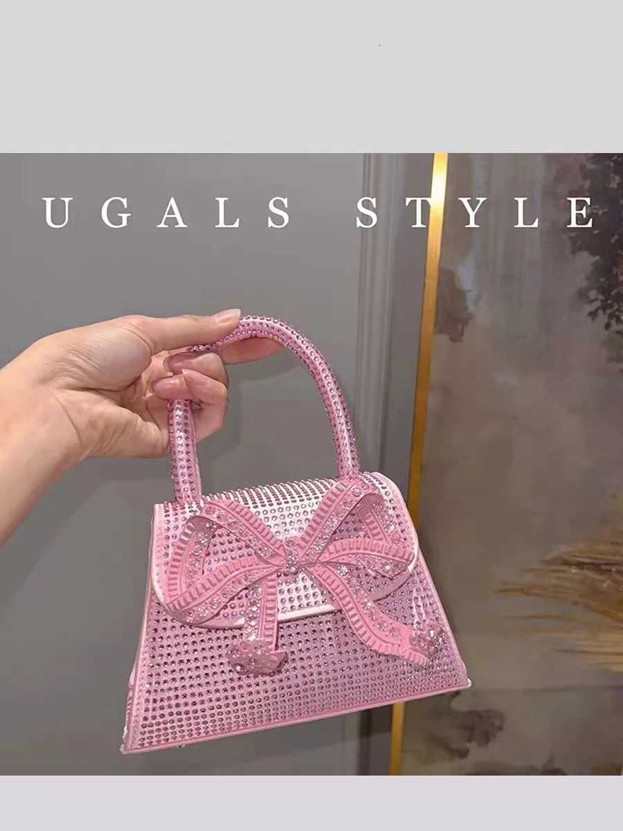 Luxury Metal Bow Knot Satin Women Handbag Glitter Shiny Diamonds Evening Bag Wedding Party Clutch Purse Shoulder Crossbody Bag Z251017