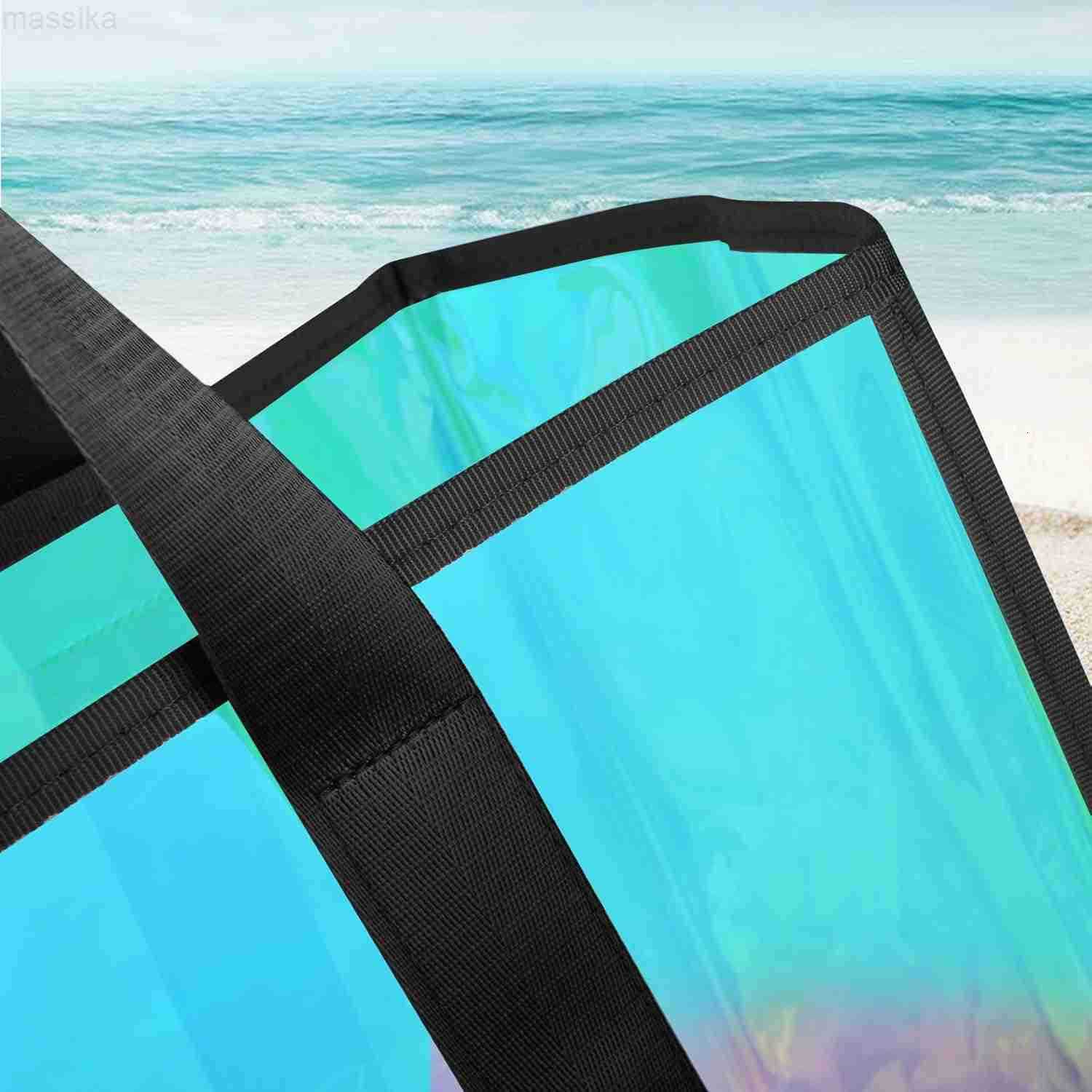 Large Beach Tote Bag For Women 26L With Touch Screen Phone Bag Clear Waterproof Sandproof Beach Shoulder Bag Handbag M251017