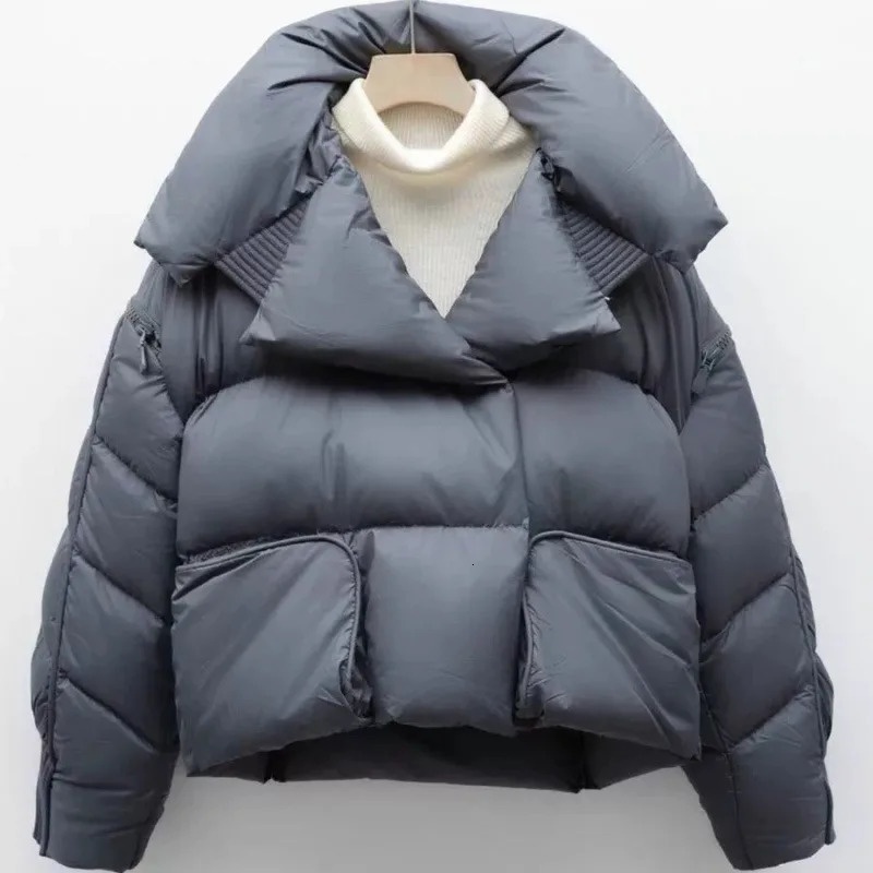 Womens Autumn Winter Arrivals Puffer Jacket Down Jacket Short Length Thickened Highend White Duck Down Turndown Collar 251011