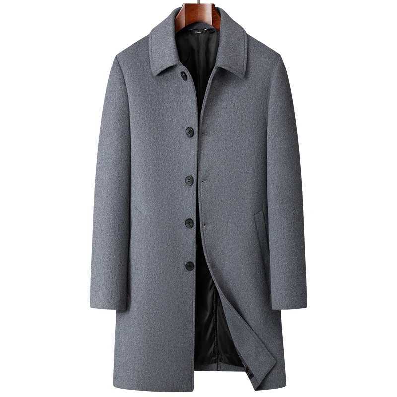 Trendy Mens Wool Coat Autumn Winter Fashion Long Wool Jacket Business Casual Style Trench Coat Comfortable and Warm Mens Top J251017