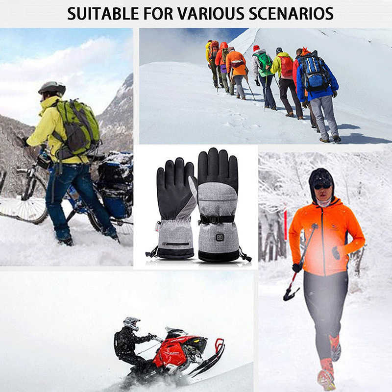 Smart Heating Gloves Sports Outdoor Riding Winter Cold Proof Electric Thermal Warm Heating Gloves Ski Gloves H251017