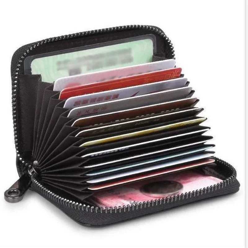 Business Card Holder Wallet Womenmen Black BankIDCredit Card Holder 918 Bits Card Wallet PU Leather Protects Case Coin PurseW251017